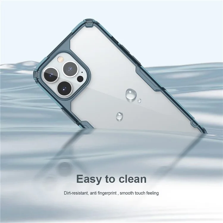 NILLKIN Anti-drop Phone Case para iPhone 14 Pro Max de 6.7 pulgadas, Nature Pro Series Protective Back Cover PC + TPU Mobile Phone Shell - Azul
