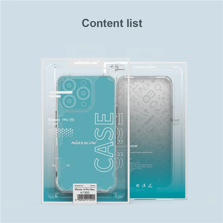 NILLKIN Anti-drop Phone Case para iPhone 14 Pro Max de 6.7 pulgadas, Nature Pro Series Protective Back Cover PC + TPU Mobile Phone Shell - Azul