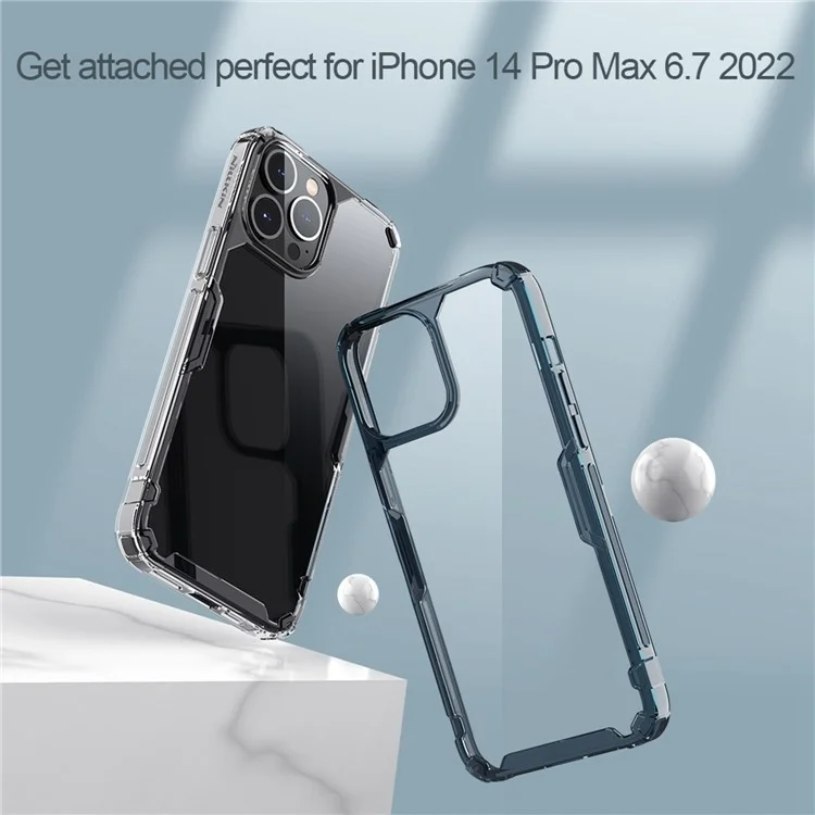 NILLKIN Anti-drop Phone Case para iPhone 14 Pro Max de 6.7 pulgadas, Nature Pro Series Protective Back Cover PC + TPU Mobile Phone Shell - Azul