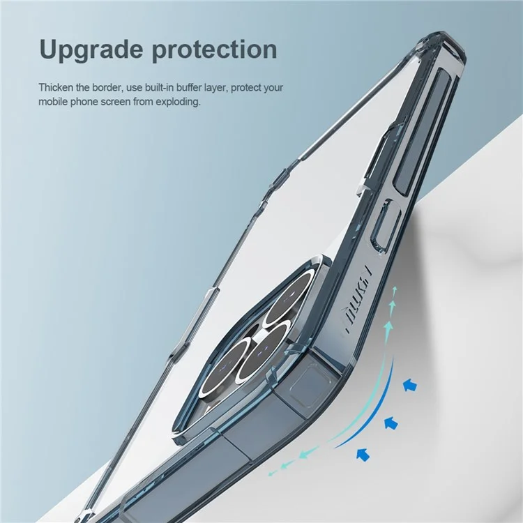 NILLKIN Anti-drop Phone Case para iPhone 14 Pro Max de 6.7 pulgadas, Nature Pro Series Protective Back Cover PC + TPU Mobile Phone Shell - Azul