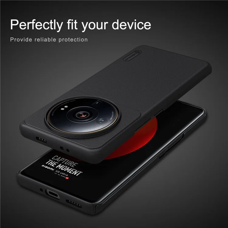 Телефон Nillkin Frosted Shield Для Xiaomi 12S Ultra 5G, Противореящая Матовая Защита от Жесткого Компьютера - Черный