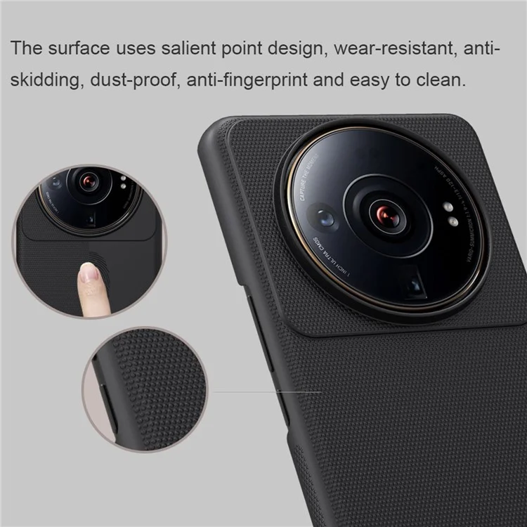 Телефон Nillkin Frosted Shield Для Xiaomi 12S Ultra 5G, Противореящая Матовая Защита от Жесткого Компьютера - Черный