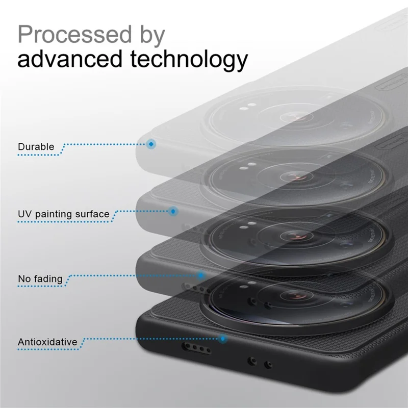 NILLKIN Frosted Shield Phone Case for Xiaomi 12S Ultra 5G, Anti-scratch Matte Drop-proof Hard PC Back Cover - Red