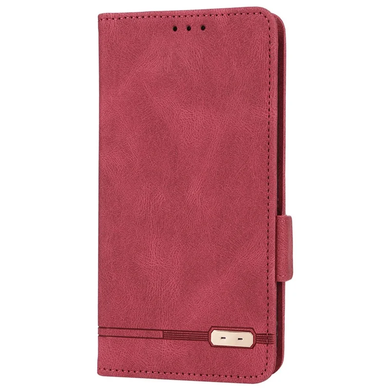 For Realme C30 4G Hardware Decor Cell Phone Case PU Leather Wallet Stand Shockproof Well-protected Shell - Rose