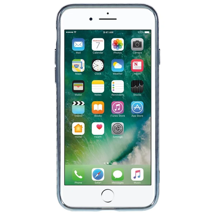 Para Iphone 7 / 8 4.7 Pulgadas / SE (2020) / SE (2022) TPU de Fibra de Carbono Suave de la Textura de la Textura de Protección Electroplacante Del Teléfono Resistente a Los Arañazos - Azul