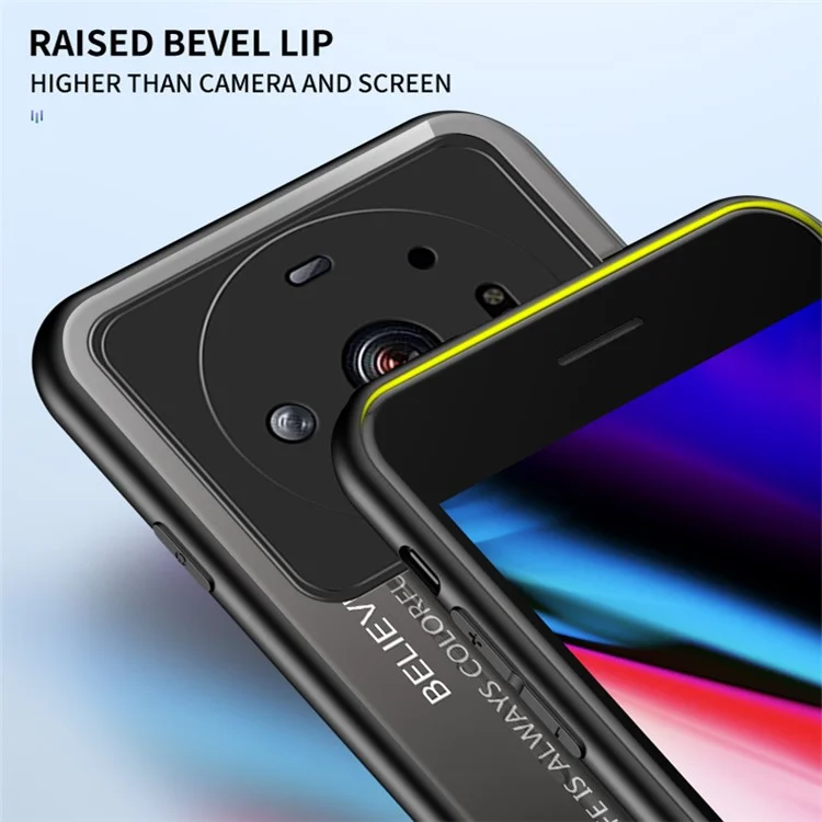 Для Xiaomi 12S Ultra 5G Ударопрочное закаленное стекло + чехол из поликарбоната + TPU для задней панели Стильный градиентный цветовой дизайн Чехол для мобильного телефона - Градиентный синее-черный