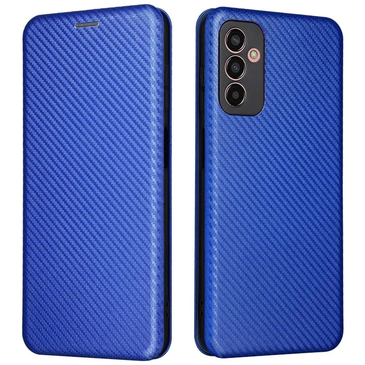 Per Samsung Galaxy M13 4G Titolo Della Scheda Telefono Fibra di Carbonio Fibra pe Coperchi - Blu