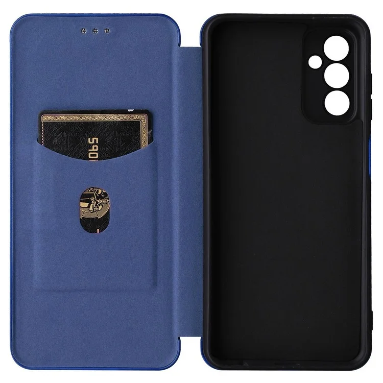 Per Samsung Galaxy M13 4G Titolo Della Scheda Telefono Fibra di Carbonio Fibra pe Coperchi - Blu