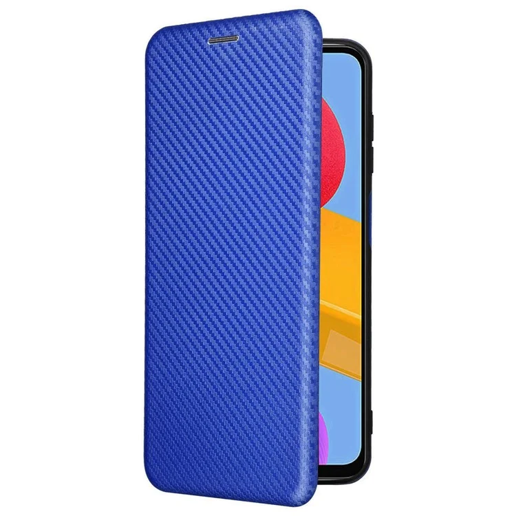 Per Samsung Galaxy M13 4G Titolo Della Scheda Telefono Fibra di Carbonio Fibra pe Coperchi - Blu