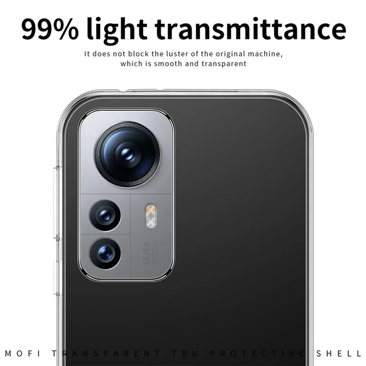 MOFI For Xiaomi 12 Pro 5G / 12 Pro (Dimensity) 5G / 12S Pro 5G Transparent TPU Case Drop-proof Phone Back Cover