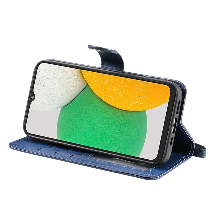 Pour Samsung Galaxy A03 Core KT Leather Series Série 3 Anti-wear Color Couleur PU Téléphone Téléphone Détachable 2-en-1 Porte-support de Téléphone Shell Fonction Avec Sangle - Bleu