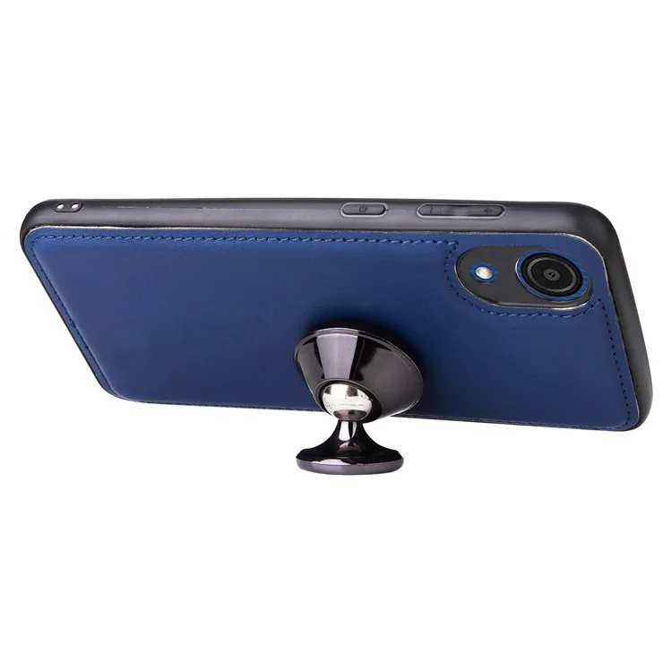 Pour Samsung Galaxy A03 Core KT Leather Series Série 3 Anti-wear Color Couleur PU Téléphone Téléphone Détachable 2-en-1 Porte-support de Téléphone Shell Fonction Avec Sangle - Bleu