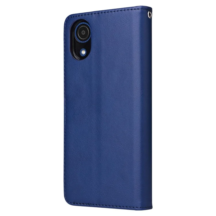 Pour Samsung Galaxy A03 Core KT Leather Series Série 3 Anti-wear Color Couleur PU Téléphone Téléphone Détachable 2-en-1 Porte-support de Téléphone Shell Fonction Avec Sangle - Bleu