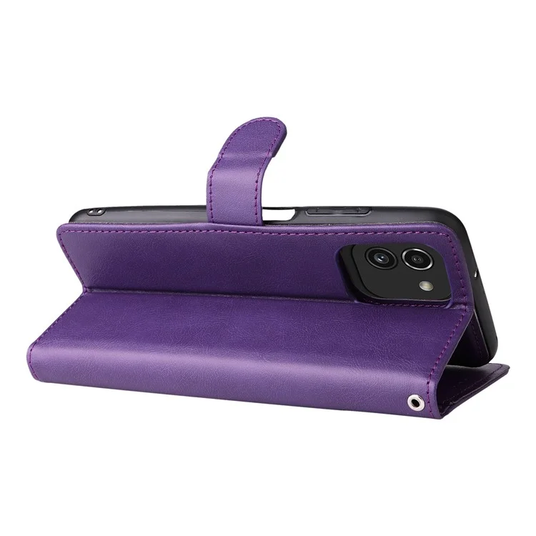Per Samsung Galaxy A03 (164,2 x 75,9 x 9,1 Mm) KT Serie-3 Copertina Per Portafoglio Per Portafoglio Staccabile PU Leather Telefono Con Cinturino - Viola