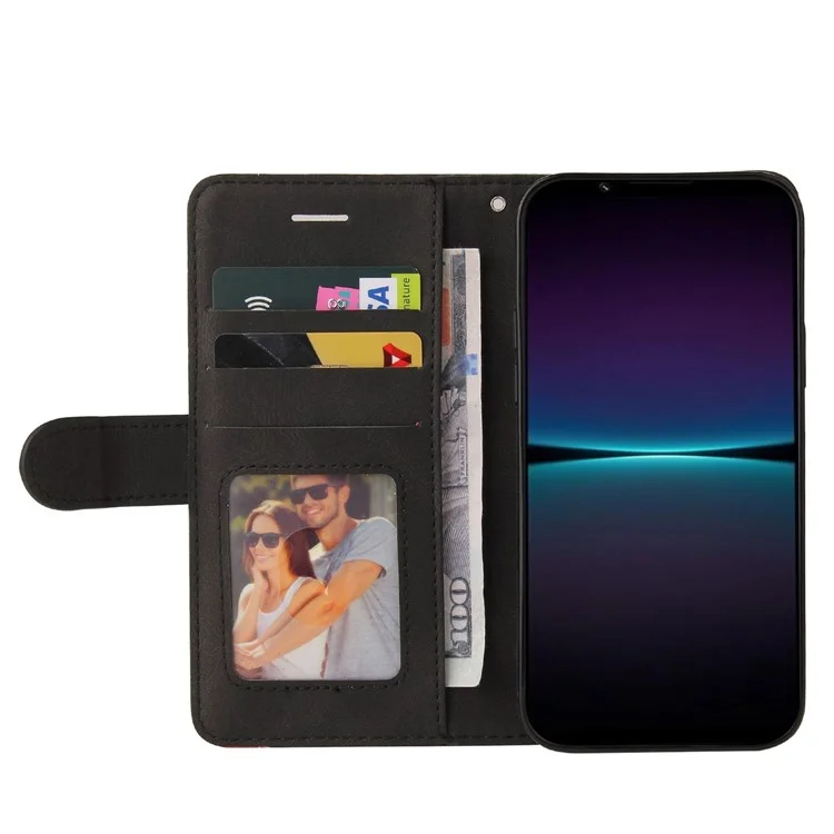 Для Sony Xperia 1 IV 5G KT Кожаная Серия-1 Серия-1 Двойной Сплайсинг Корпус PU - Черный