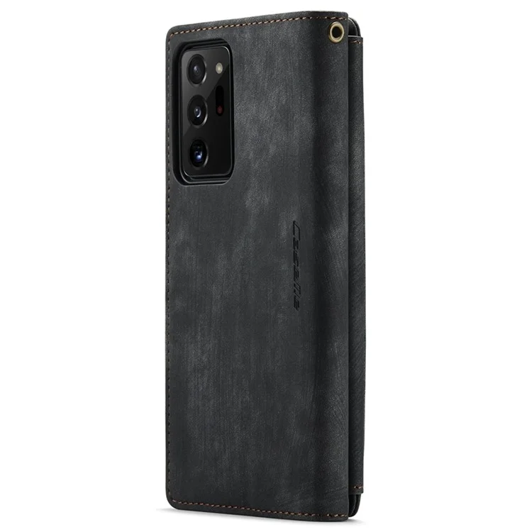 Serie Caseme C30 Per Samsung Galaxy Note20 Ultra 4G / Coperchio da Portafoglio Tascabile Multifunzionale da 5 g Con Manuale Supporto Per la Vena Del Telefono Antidroplecinetto Con Cinturino - Nero