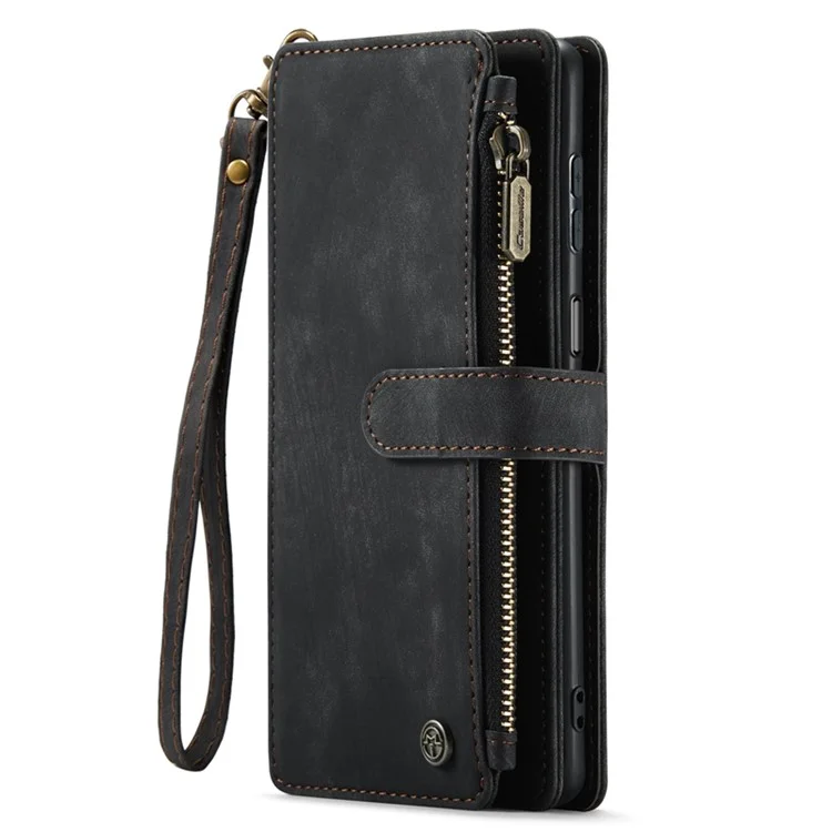 Série Caseme C30 Pour Xiaomi Redmi Note 10 Pro Max 4G / Remarque 10 Pro 4G (Global) / (inde) Étui de Portefeuille de Téléphonie de Poche à Résistance à la Ferme - le Noir