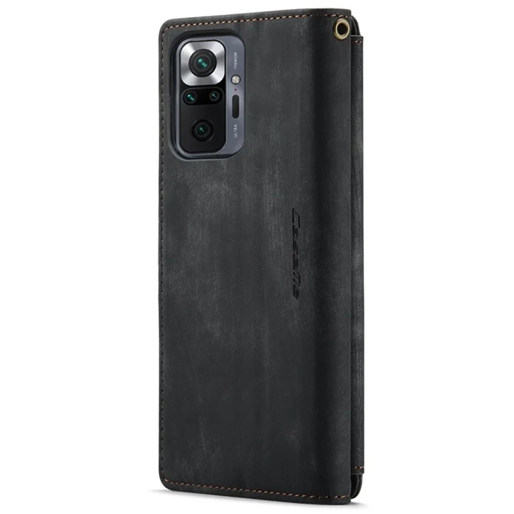 Série Caseme C30 Pour Xiaomi Redmi Note 10 Pro Max 4G / Remarque 10 Pro 4G (Global) / (inde) Étui de Portefeuille de Téléphonie de Poche à Résistance à la Ferme - le Noir