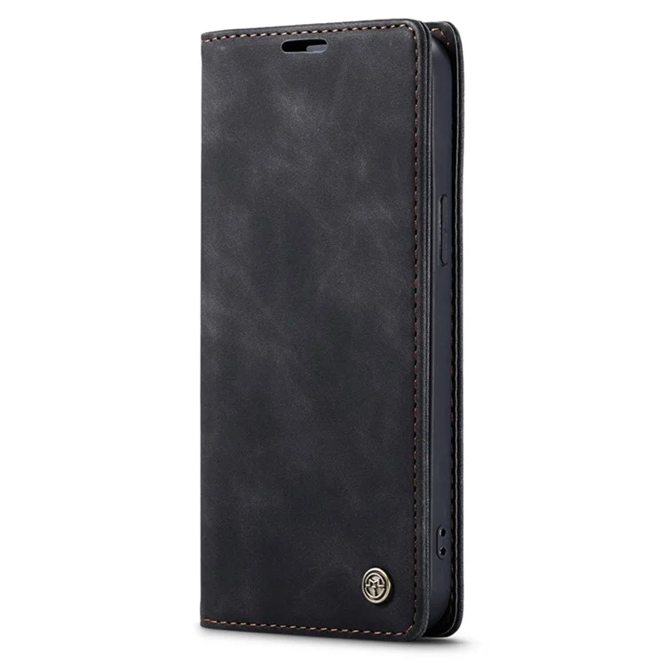 CASEME 013 Serie para iPhone 14 Pro 6.1 pulgadas Funda de Cartera de Cuero de PU Antifragmentación Imán Auto-absorbido Soporte Anti-arañazos Cubierta de Teléfono - Negro