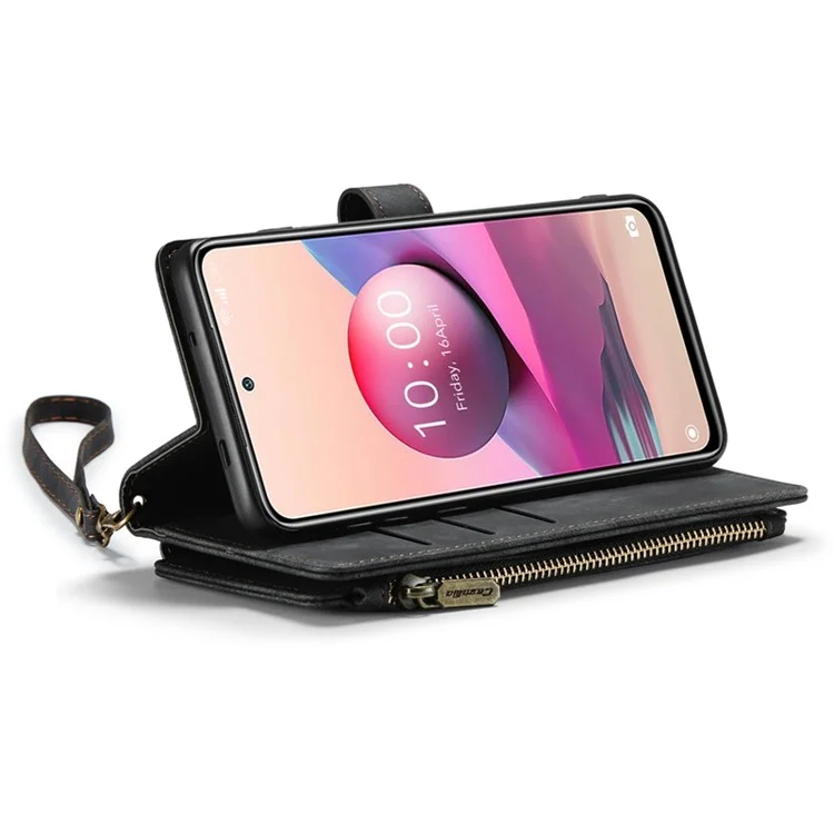 Série Caseme C30 Pour Xiaomi Redmi Note 10S / Remarque 10 4G Pocket de Pockeur de Pockeur de la Zipe 4G Stan - le Noir