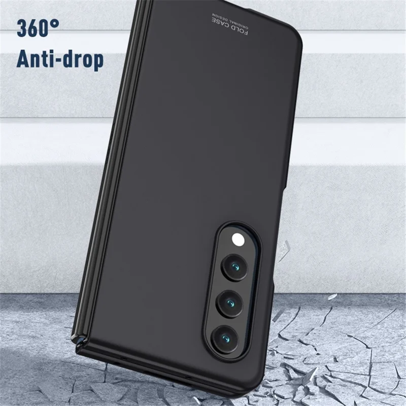 For Samsung Galaxy Z Fold4 5G Folding Phone Case Skin-touch Matte Finish Hard PC Back Cover - Gold
