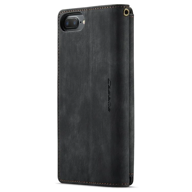 Serie Caseme C30 Per Iphone 6 Plus / 6s Plus / 7 Plus / 8 Plus da 5,5 Pollici Multifunzionale in Pelle PU Casella Tasca Con Cerniera Con Cerniera Coperchio a Più Schede Coperchio - Nero