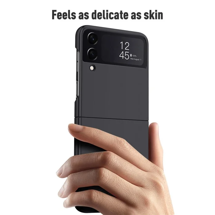 Per Samsung Galaxy Z Flip4 5G Anti-scratch Phone Case Skin-touch Feeling Hard PC Matte Back Cover - Nero