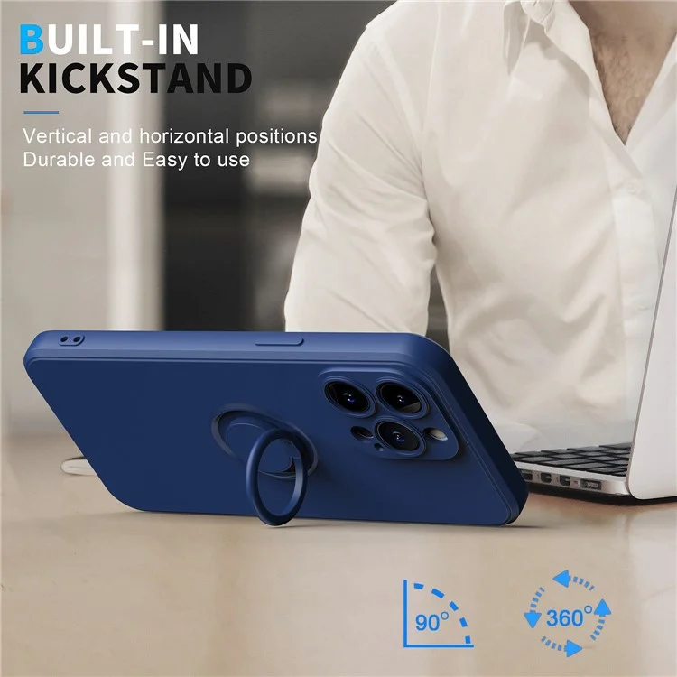 Para Iphone 14 Pro Max Max 6,7 Polegadas Kickstand TPU Caixa TPU Anti-arranhão Protetor de Capa de Telefone - Azul