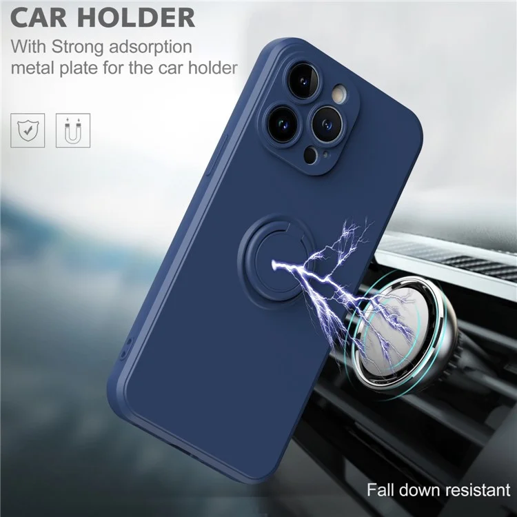 Para Iphone 14 Pro Max Max 6,7 Polegadas Kickstand TPU Caixa TPU Anti-arranhão Protetor de Capa de Telefone - Azul