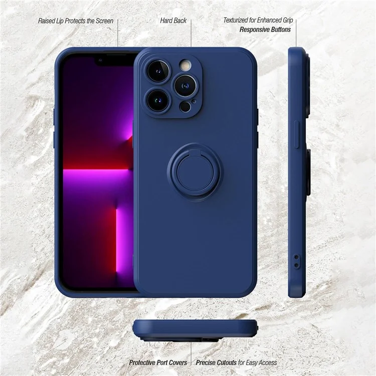 Para Iphone 14 Pro Max Max 6,7 Polegadas Kickstand TPU Caixa TPU Anti-arranhão Protetor de Capa de Telefone - Azul