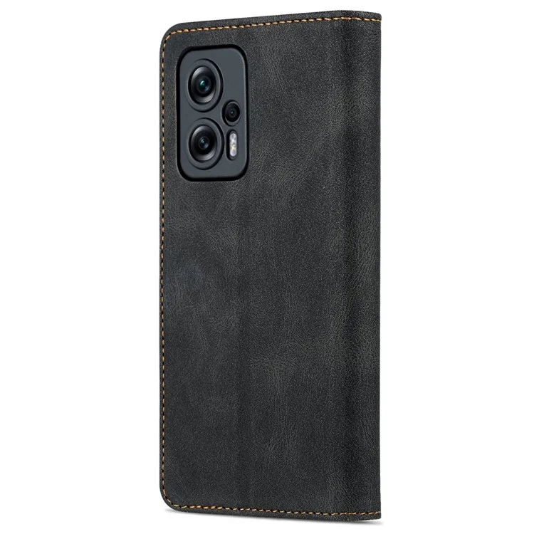 Azns Phone Case Для Xiaomi Redmi Note 11t Pro 5G / Примечание 11t Pro+ 5g / Poco X4 GT 5G / Redmi K50i 5g, Подставка из Кожи Кожи с Каплями. - Черный