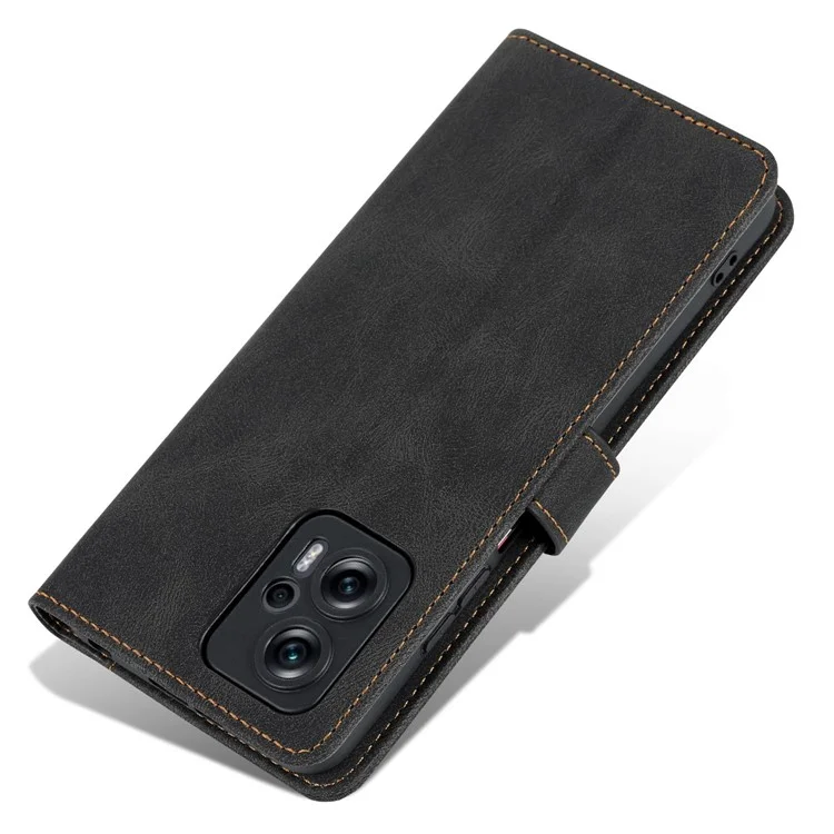 Azns Phone Case Для Xiaomi Redmi Note 11t Pro 5G / Примечание 11t Pro+ 5g / Poco X4 GT 5G / Redmi K50i 5g, Подставка из Кожи Кожи с Каплями. - Черный