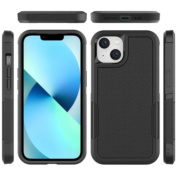 Cell Phone Case for iPhone 14 6.1 inch, Anti-scratch Raised Edge PC+TPU Mobile Phone Cover - Dark Blue