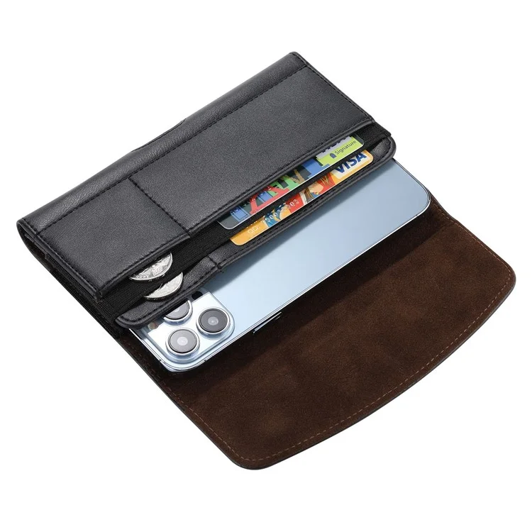 Horizontal PU Leather Cell Phone Pouch Belt Clip Loop Holster Waist Phone Bag, Size M (Inner Size: 14x7.5x2cm)