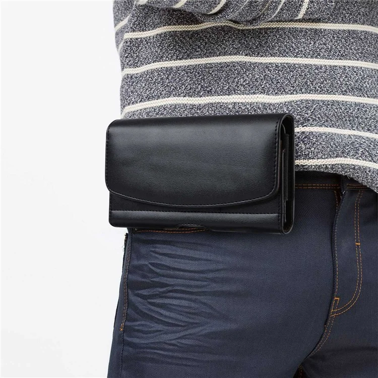 Universal PU Leather Waist Belt Clip Case Horizontal Phone Holster Pouch, Size L (Inner Size: 15.5x8.5x2cm)