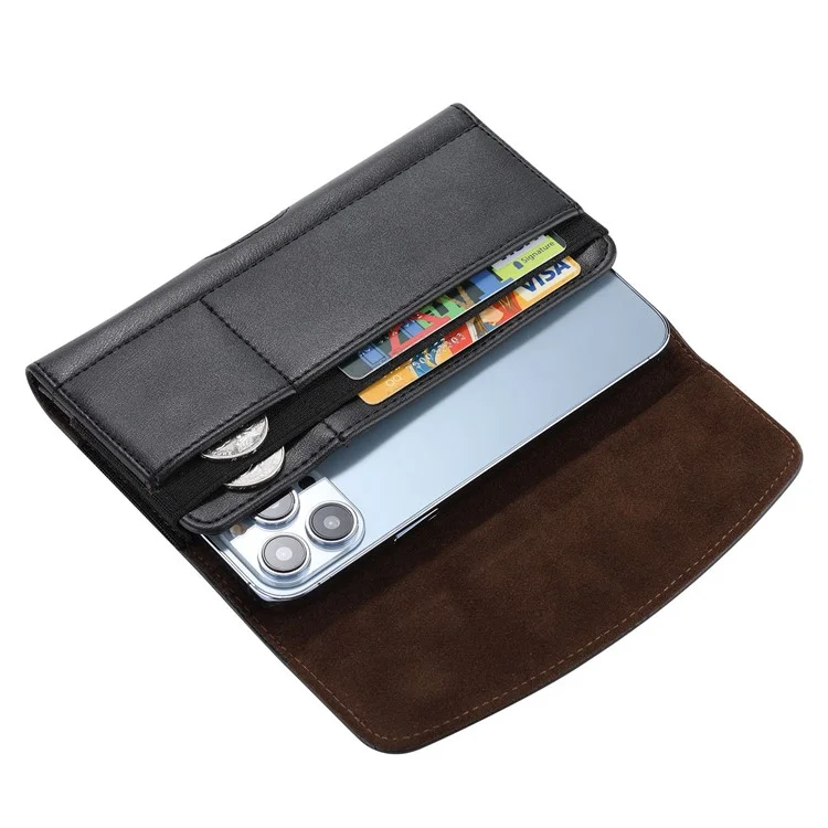 Universal PU Leather Waist Belt Clip Case Horizontal Phone Holster Pouch, Size L (Inner Size: 15.5x8.5x2cm)