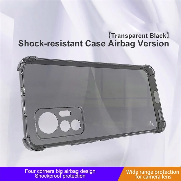IMAK Para Xiaomi 12 Lite 5G Funda de Teléfono Antiaérea a Prueba de Caídas con Airbag - Negro Transparente