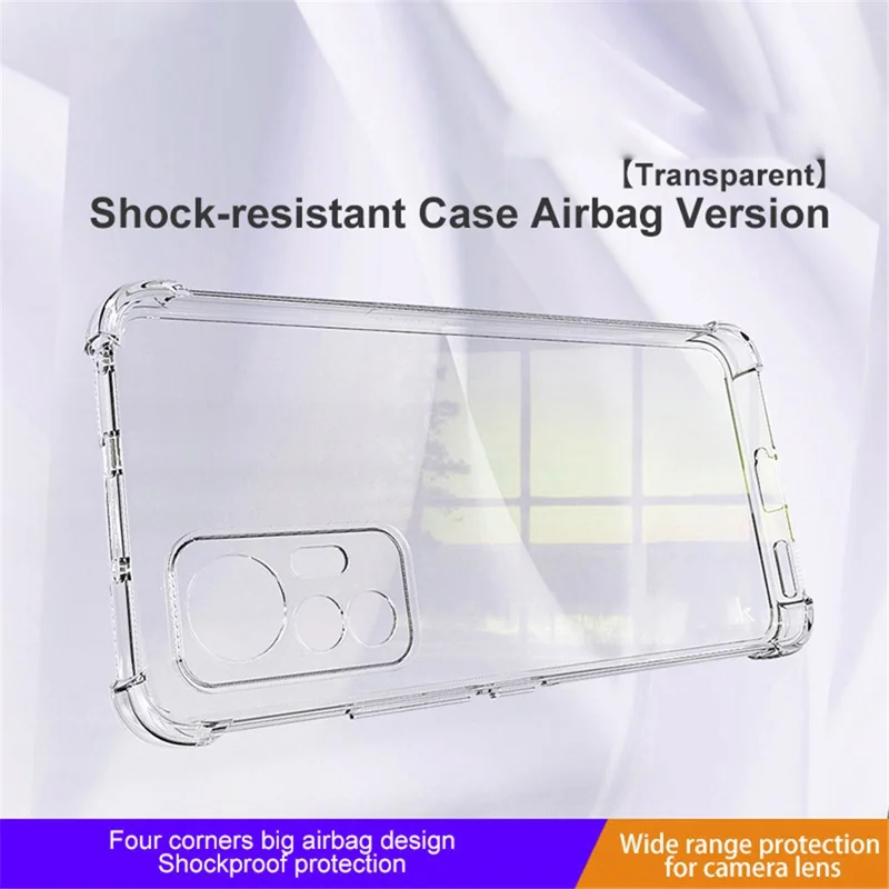 IMAK For Xiaomi 12 Lite 5G Anti-drop Airbag Phone Case Shockproof TPU Back Cover - Transparent