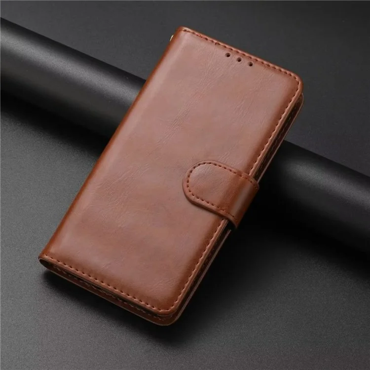 Para iPhone 14 Pro Max de 6.7 pulgadas Funda de cartera Crazy Horse Texture PU Leather Flip Wallet Case Foldable Stand Protective Mobile Phone Cover - Marrón