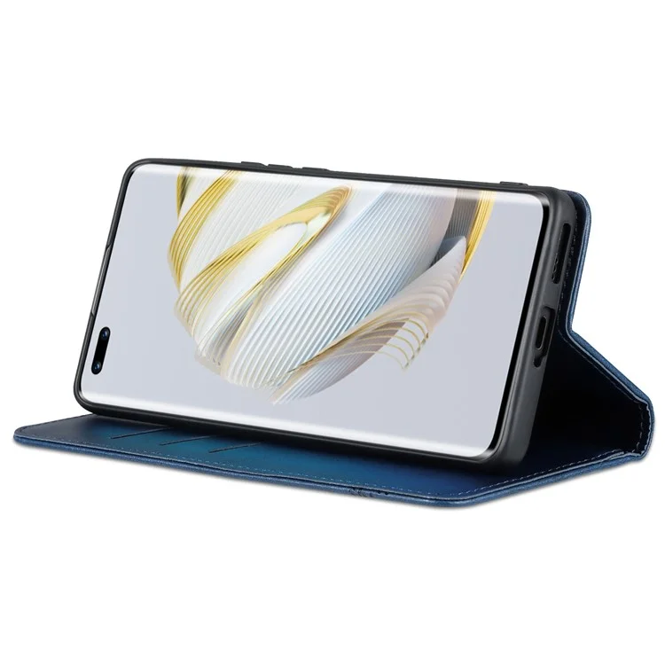 AZNS Para Huawei Nova 10 Pro 4G Anti-drop Telephip Case de Auto Magnético Soporte de Billetera PU Cubierta de Cuero - Azul