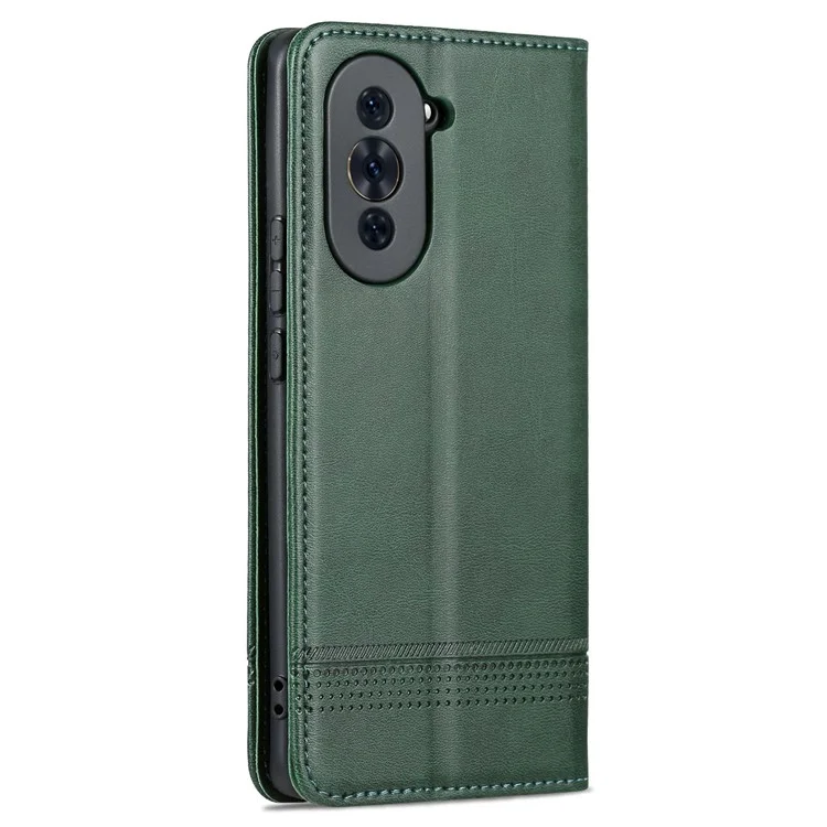 AZNS Pour Huawei Nova 10 Pro 4G Anti-drop Phone Case Magnétique Auto Ferme de Portefeuille Stand pu le Cuir Flip Cover - Vert