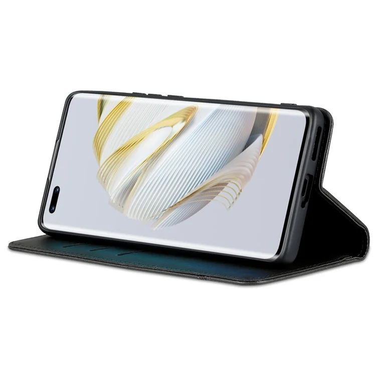 AZNS Para Huawei Nova 10 4G Thopproplo Teléfono Flip Flip Casa Magno Auto Cerrado PU Visión Visión de Visión Protectivo- Negro