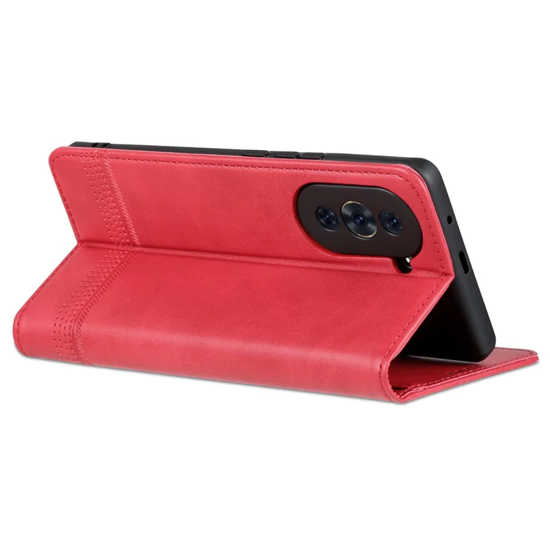 AZNS For Huawei nova 10 4G Shockproof Phone Flip Wallet Case Magnetic Auto Closing PU Leather Viewing Stand Protective Cover- Red