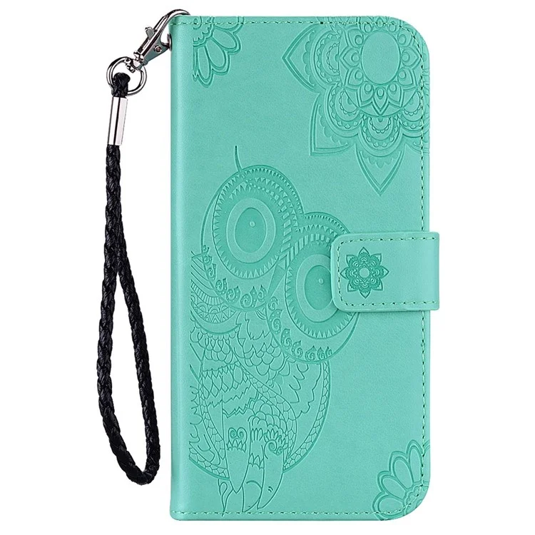 Pour Xiaomi Redmi Note 11T Pro 5G / Remarque 11T Pro + 5G / Poco X4 GT 5G Hoble Impriret Howl Flown Motel du Peut Source PU Couverture de Téléphone Anti-drop Cuir - Cyan