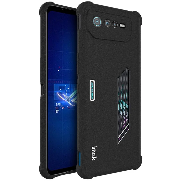 IMAK Pour Asus ROG Téléphone 6 5G Texture Matte Textre Airbag Airbag TPU Tpus Shell de Téléphone Mobile Résistant - le Noir