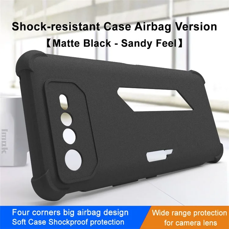 IMAK pour Asus ROG Phone 6 5G Texture mate résistante aux chocs TPU Airbag coque de téléphone portable antichoc - Noir