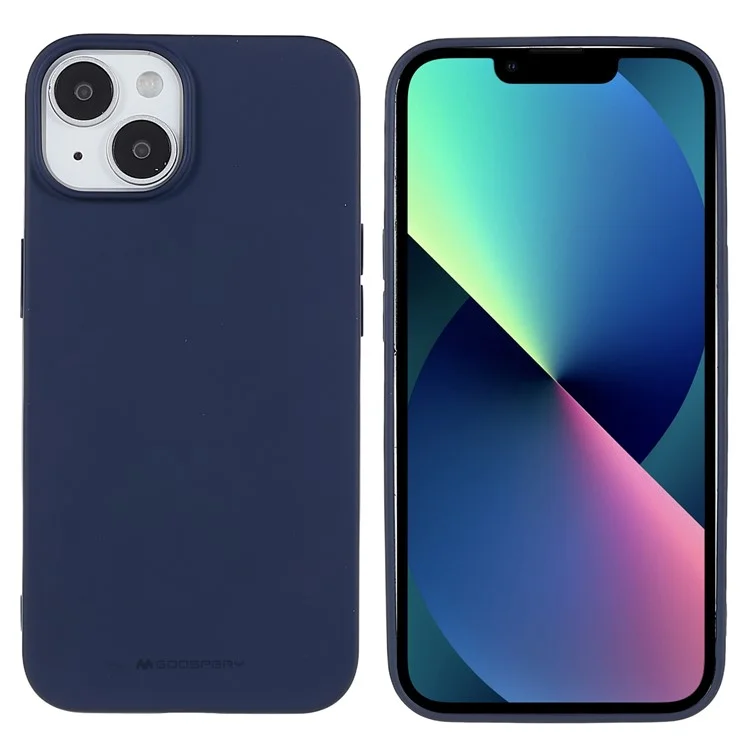 Série MERCURY GOOSPERY SOFT FEELING pour iPhone 14 6.1 pouces Étui souple mate Coque de protection antichoc en TPU - Bleu
