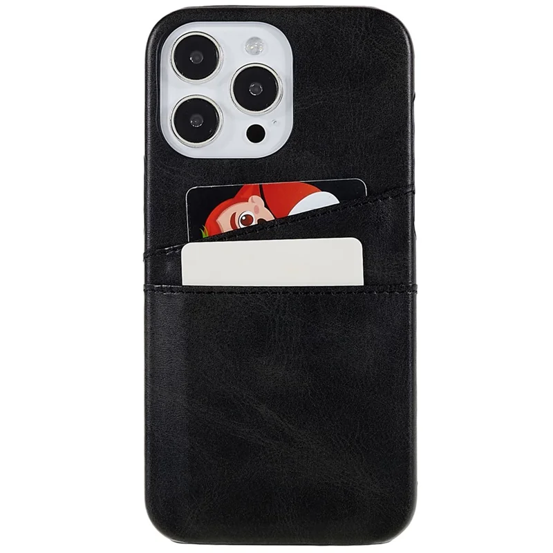 Чехол для iPhone 14 Pro 6.1 дюйма, хорошо защищающий мобильный телефон, противоударная задняя панель с 2 слотами для карт - черный