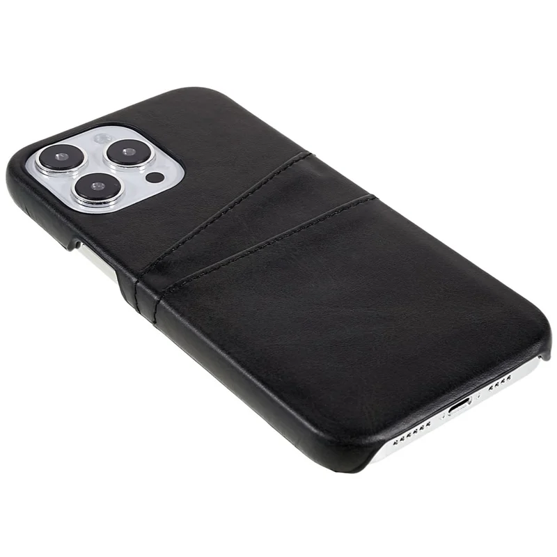 Чехол для iPhone 14 Pro 6.1 дюйма, хорошо защищающий мобильный телефон, противоударная задняя панель с 2 слотами для карт - черный