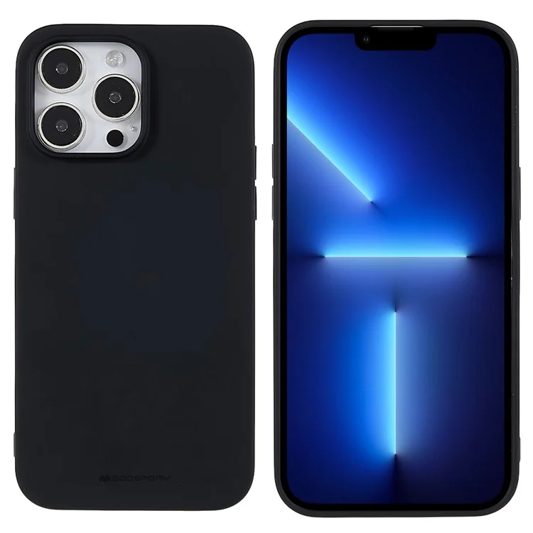 MERCURY GOOSPERY SOFT FEELING Series for iPhone 14 Pro Max 6.7 inch Soft TPU Matte Anti-fingerprint Case Precise Cutout Drop-proof Phone Protector - Black